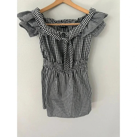 Dance & Marvel shoulder dress black plaid sz small - Picture 1 of 2